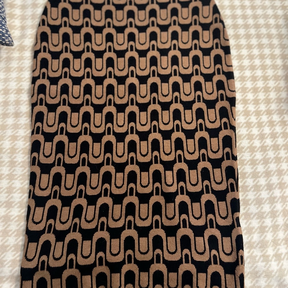 Geometric Patterned Brown Skirt